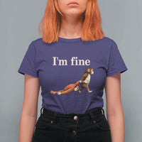 I’m Fine Funny Monkey Meme T Shirt For Women Viral Punch Baby Monkey Relatable Cute Gift