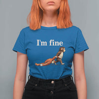 I’m Fine Funny Monkey Meme T Shirt For Women Viral Punch Baby Monkey Relatable Cute Gift