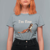 I’m Fine Funny Monkey Meme T Shirt For Women Viral Punch Baby Monkey Relatable Cute Gift