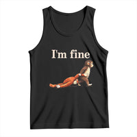 I’m Fine Funny Monkey Meme Tank Top Viral Punch Baby Monkey Relatable Cute Gift