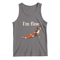I’m Fine Funny Monkey Meme Tank Top Viral Punch Baby Monkey Relatable Cute Gift