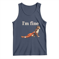 I’m Fine Funny Monkey Meme Tank Top Viral Punch Baby Monkey Relatable Cute Gift