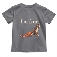 I’m Fine Funny Monkey Meme Toddler T Shirt Viral Punch Baby Monkey Relatable Cute Gift