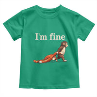 I’m Fine Funny Monkey Meme Toddler T Shirt Viral Punch Baby Monkey Relatable Cute Gift