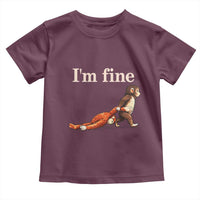 I’m Fine Funny Monkey Meme Toddler T Shirt Viral Punch Baby Monkey Relatable Cute Gift