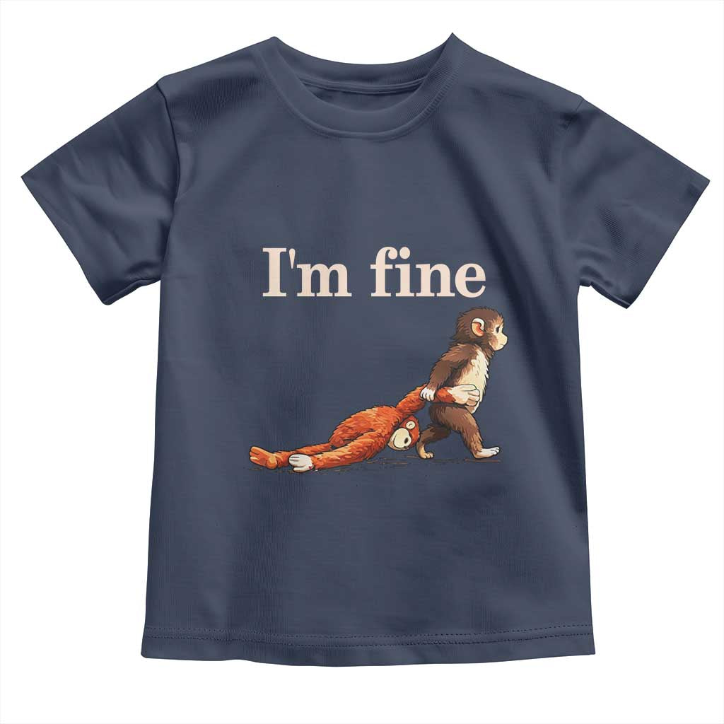 I’m Fine Funny Monkey Meme Toddler T Shirt Viral Punch Baby Monkey Relatable Cute Gift