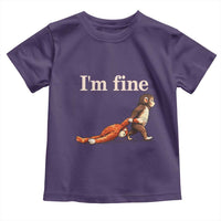 I’m Fine Funny Monkey Meme Toddler T Shirt Viral Punch Baby Monkey Relatable Cute Gift