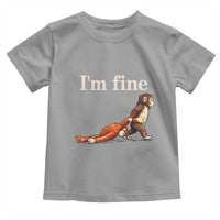 I’m Fine Funny Monkey Meme Toddler T Shirt Viral Punch Baby Monkey Relatable Cute Gift