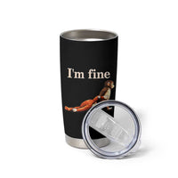 I’m Fine Funny Monkey Meme Tumbler Cup Viral Punch Baby Monkey Relatable Cute Gift