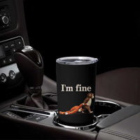 I’m Fine Funny Monkey Meme Tumbler Cup Viral Punch Baby Monkey Relatable Cute Gift