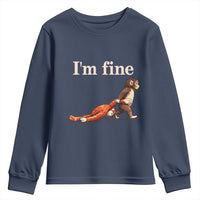 I’m Fine Funny Monkey Meme Youth Sweatshirt Viral Punch Baby Monkey Relatable Cute Gift