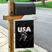 USA Ice Hockey Player Patriotic Graphic Garden Flag Red White and Blue American Sports Fan