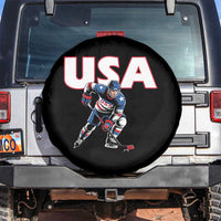USA Ice Hockey Player Patriotic Graphic Spare Tire Cover Red White and Blue American Sports Fan