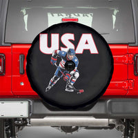 USA Ice Hockey Player Patriotic Graphic Spare Tire Cover Red White and Blue American Sports Fan
