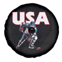 USA Ice Hockey Player Patriotic Graphic Spare Tire Cover Red White and Blue American Sports Fan