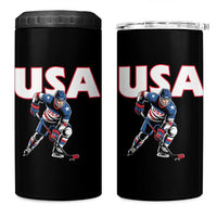 USA Ice Hockey Player Patriotic Graphic 4 in 1 Can Cooler Tumbler Red White and Blue American Sports Fan