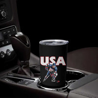 USA Ice Hockey Player Patriotic Graphic Tumbler Cup Red White and Blue American Sports Fan