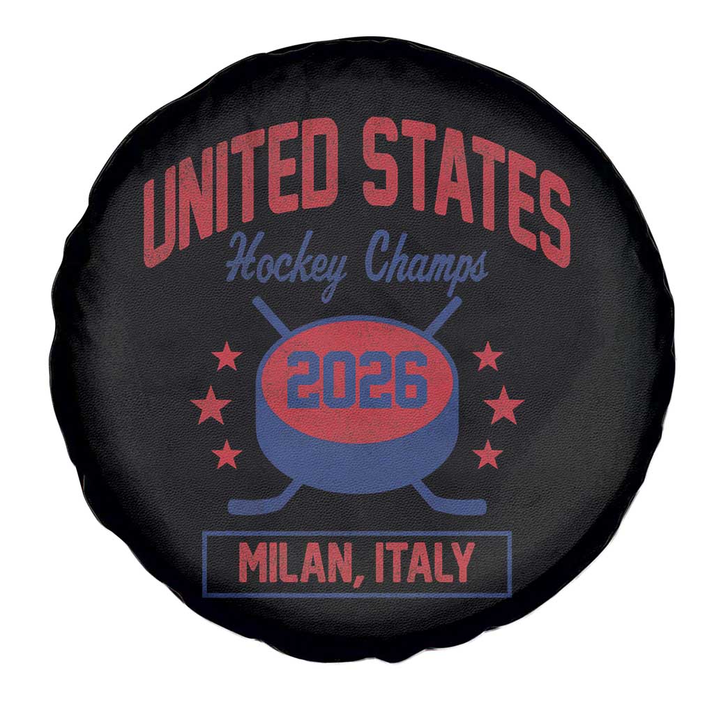United States Hockey Champs 2026 Milan Italy Spare Tire Cover Patriotic USA Gold Medal Winter Games Fan