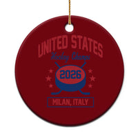 United States Hockey Champs 2026 Milan Italy Ceramic Ornament Patriotic USA Gold Medal Winter Games Fan