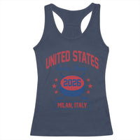 United States Hockey Champs 2026 Milan Italy Racerback Tank Top Patriotic USA Gold Medal Winter Games Fan