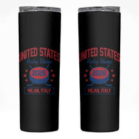 United States Hockey Champs 2026 Milan Italy Skinny Tumbler Patriotic USA Gold Medal Winter Games Fan