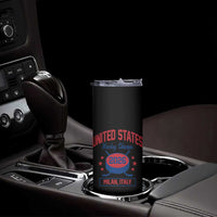 United States Hockey Champs 2026 Milan Italy Skinny Tumbler Patriotic USA Gold Medal Winter Games Fan