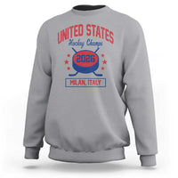 United States Hockey Champs 2026 Milan Italy Sweatshirt Patriotic USA Gold Medal Winter Games Fan