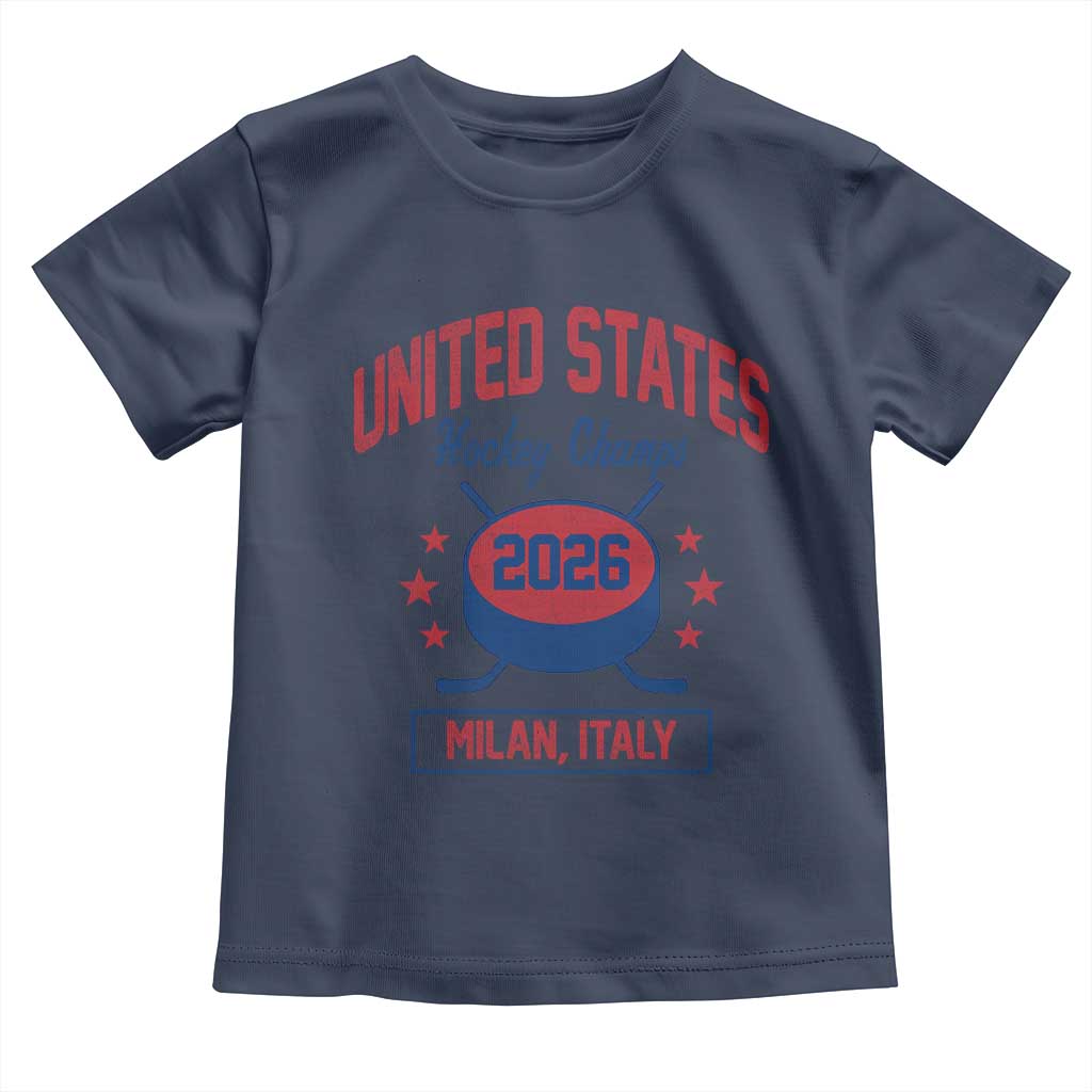 United States Hockey Champs 2026 Milan Italy Toddler T Shirt Patriotic USA Gold Medal Winter Games Fan