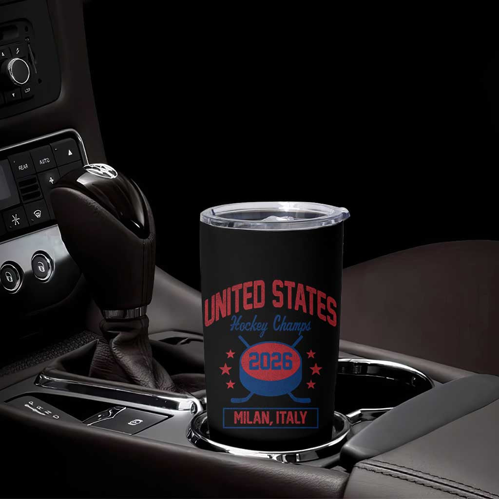 United States Hockey Champs 2026 Milan Italy Tumbler Cup Patriotic USA Gold Medal Winter Games Fan