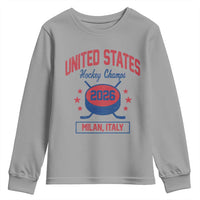 United States Hockey Champs 2026 Milan Italy Youth Sweatshirt Patriotic USA Gold Medal Winter Games Fan