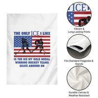 USA Gold Medal Hockey Patriotic American Flag Garden Flag The Only Ice I Like Champions