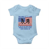 USA Gold Medal Hockey Patriotic American Flag Baby Onesie The Only Ice I Like Champions