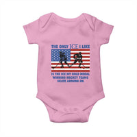 USA Gold Medal Hockey Patriotic American Flag Baby Onesie The Only Ice I Like Champions