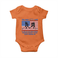 USA Gold Medal Hockey Patriotic American Flag Baby Onesie The Only Ice I Like Champions