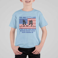 USA Gold Medal Hockey Patriotic American Flag T Shirt For Kid The Only Ice I Like Champions