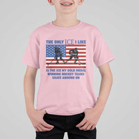 USA Gold Medal Hockey Patriotic American Flag T Shirt For Kid The Only Ice I Like Champions