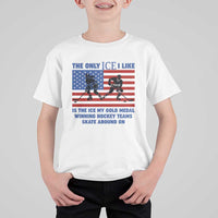 USA Gold Medal Hockey Patriotic American Flag T Shirt For Kid The Only Ice I Like Champions