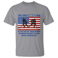 USA Gold Medal Hockey Patriotic American Flag T Shirt The Only Ice I Like Champions