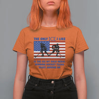 USA Gold Medal Hockey Patriotic American Flag T Shirt For Women The Only Ice I Like Champions