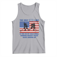 USA Gold Medal Hockey Patriotic American Flag Tank Top The Only Ice I Like Champions