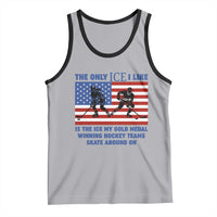USA Gold Medal Hockey Patriotic American Flag Tank Top The Only Ice I Like Champions