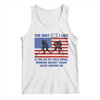 USA Gold Medal Hockey Patriotic American Flag Tank Top The Only Ice I Like Champions