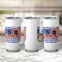USA Gold Medal Hockey Patriotic American Flag Tumbler Cup The Only Ice I Like Champions