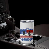 USA Gold Medal Hockey Patriotic American Flag Tumbler Cup The Only Ice I Like Champions