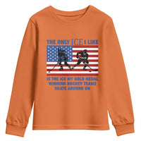 USA Gold Medal Hockey Patriotic American Flag Youth Sweatshirt The Only Ice I Like Champions