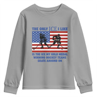 USA Gold Medal Hockey Patriotic American Flag Youth Sweatshirt The Only Ice I Like Champions