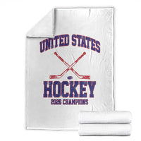 United States Hockey 2026 Champions Throw Blanket Patriotic USA Ice Hockey Victory Fan