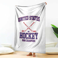 United States Hockey 2026 Champions Throw Blanket Patriotic USA Ice Hockey Victory Fan