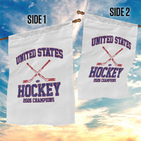 United States Hockey 2026 Champions Garden Flag Patriotic USA Ice Hockey Victory Fan