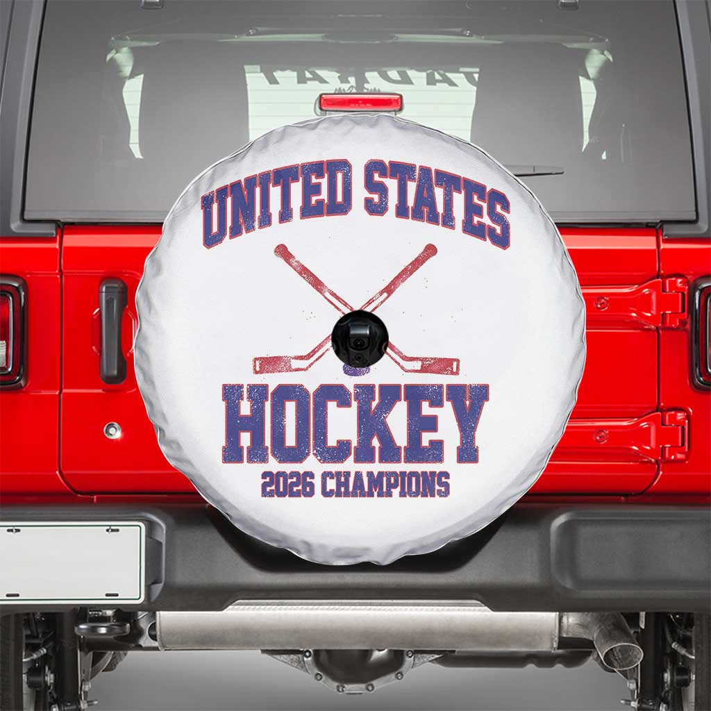 United States Hockey 2026 Champions Spare Tire Cover Patriotic USA Ice Hockey Victory Fan